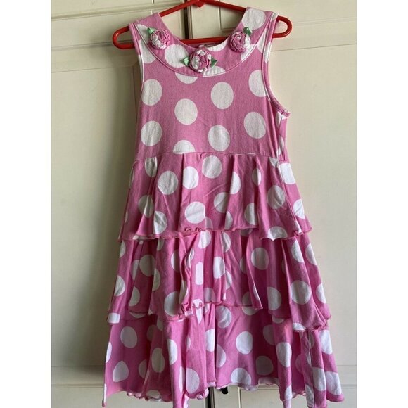 Hartstrings Size 6X Pink Dress White Polka Dot - Picture 1 of 5
